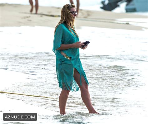 claire sweeney dons her teal and gold bikini out in the