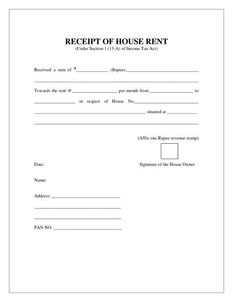 house rent slip  invoice template