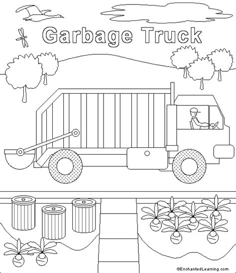 garbage truck coloring page enchanted learning