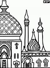 Mosque Coloring Pages Getcolorings Minarets Towers sketch template