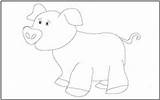 Coloring Pig Tracing Animals Animal Pages Mathworksheets4kids sketch template