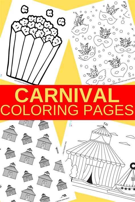carnival coloring pages  printable carnival activity sheets