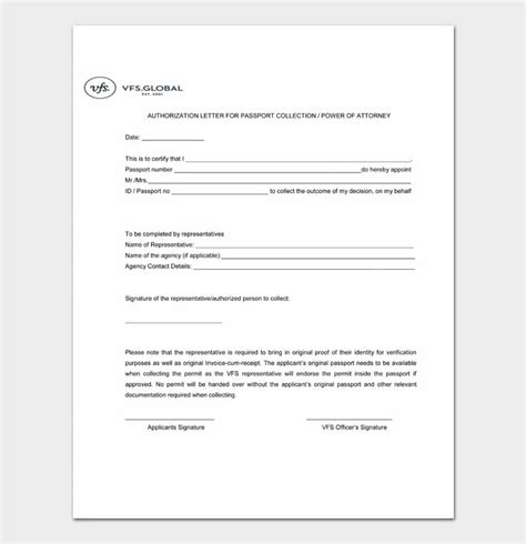 letter  power  attorney template