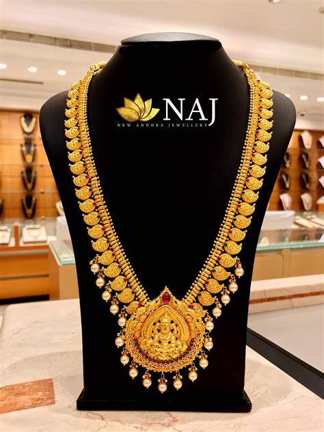 beautiful traditional gold necklace haram designs south india jewels