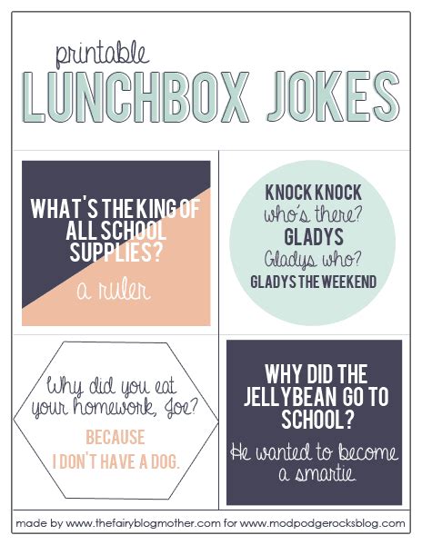 school lunchbox ideas printables