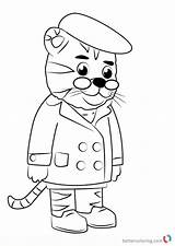 Tiger Daniel Coloring Pages Neighborhood Grandpere Drawing Draw Kids Color Printable Step Tigers Print Bettercoloring sketch template