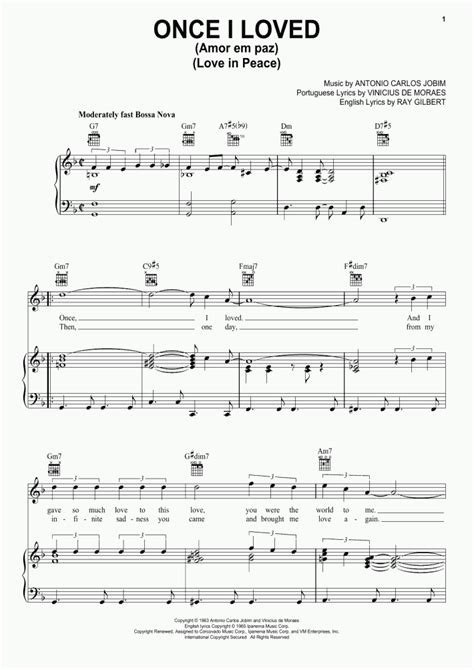 once i loved piano sheet music onlinepianist