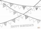 Coloring Pages Garland Happy Birthday Party Paper Printable sketch template
