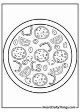 Pizza Coloring Pages Toppings Printable Slices Pepperonis Funny sketch template
