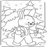 Vinter Winter Coloring Pages Rabbit Snow Fargelegg Animals Category Kategori sketch template