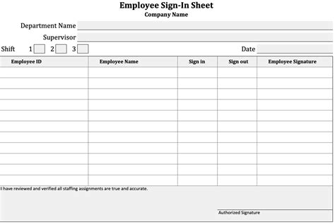 employee sign  sheet exceltemplatenet
