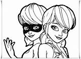 Coloring Ladybug Miraculous Marinette Pages sketch template