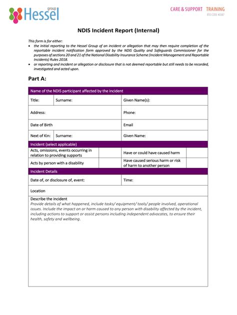 ndis incident report template fill  printable fillable blank