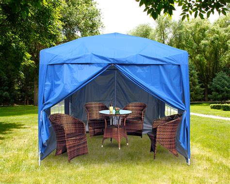 garden pop  gazebo marquee party tent canopy  silver layer blue ebay
