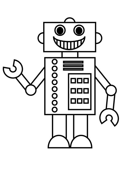 easy robot coloring pages