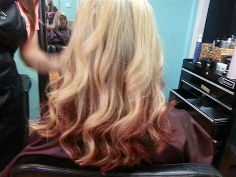 Blonde Ombre With Red Ends Hair Pinterest Ombre