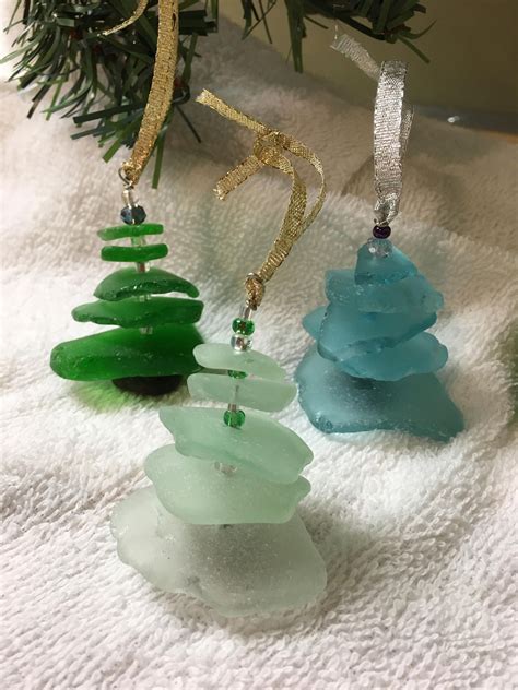 Beach Glass Christmas Tree Ornament Beach Glass Crafts