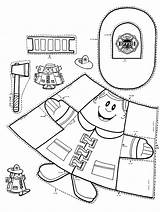Bomberos Fireman Puppet Bombero Preescolar Helpers Fichas sketch template
