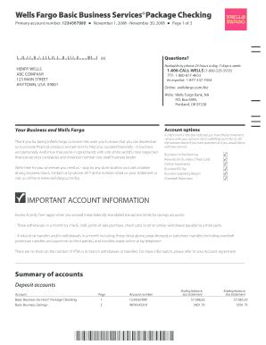 wells fargo statement  account form statement template bank