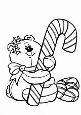 Coloring Kids Christmas Pages Printable Candy Printables Xmas Cane Teddy Holiday Bear Central Printouts Fun Cute Bears Canes Template Adorable sketch template