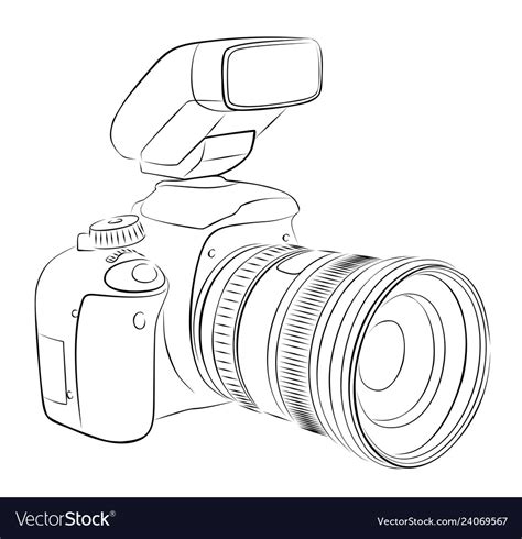 camera sketch royalty  vector image vectorstock