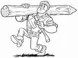 Bunyan Lumberjack Lumber Digi Stämplar 70th Getdrawings sketch template