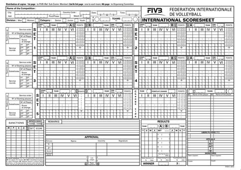volleyball score sheet fillable printable  amp forms handypdf