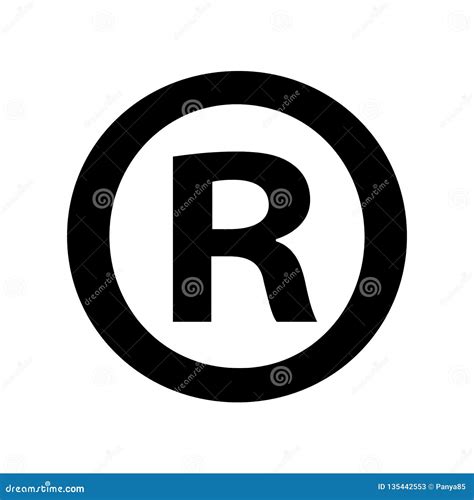 registered trademark symbol isolated  white stock vector