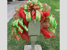 Deco Mesh Mailbox Swag Deco Mesh Christmas Mailbox by LuxeWreaths