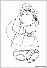 Santa Claus Pages Vintage Coloring Christmas Holidays Printable Color Coloringpagesonly sketch template