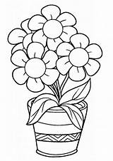 Flower Coloring Pages Print Flowers Easy Tulamama sketch template