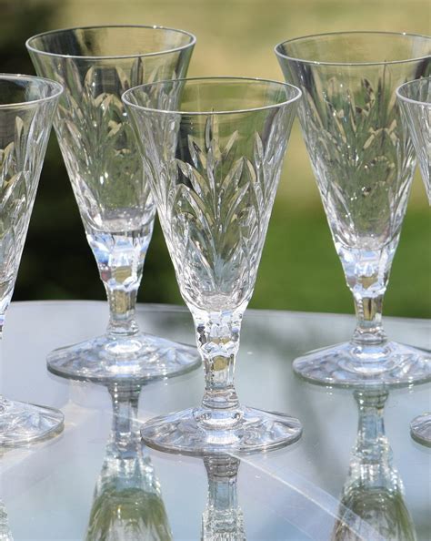 vintage crystal wine glasses set   seneca elegance  vintage crystal  oz