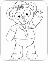 Duffy Coloring Bear Friends Pages Waving Disneyclips sketch template
