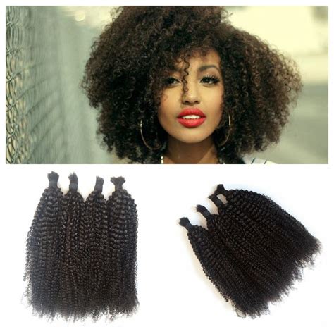 human braiding hair bulk  weft top quality  brazilian virgin hair afro kinky curly bulk