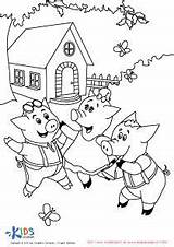 Pigs Coloring Folktales Folktale Fairy Kidsacademy Pig sketch template