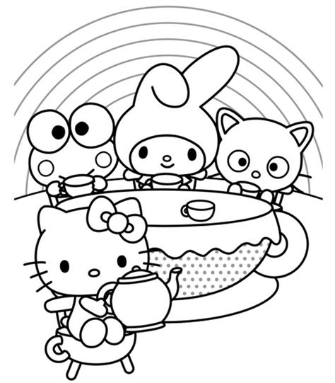 dibujos kawaii  imprimir  colorear gratis sanrio  kitty artesanias de  kitty