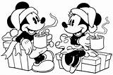 Mickey Coloring Christmas Minnie Pages Mouse Printable Sheets Disney Drinking Cocoa Hot Disneyclips Printablee Pdf Classic sketch template