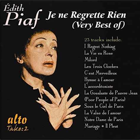 Non Rien De Rien Non Je Ne Regrette Rien By Edith Piaf Digital Sheet