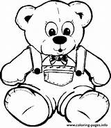 Teddy Bear Coloring Cute Pages Printable Color Book Print sketch template