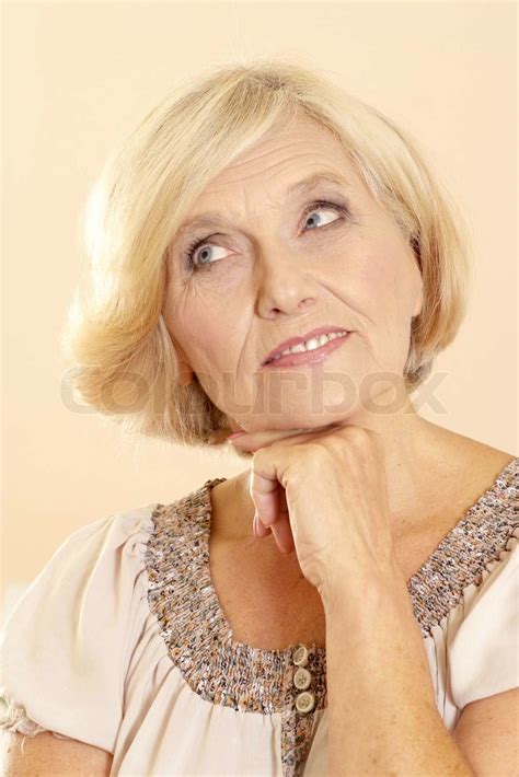 portrait of a beautiful mature woman stock image colourbox
