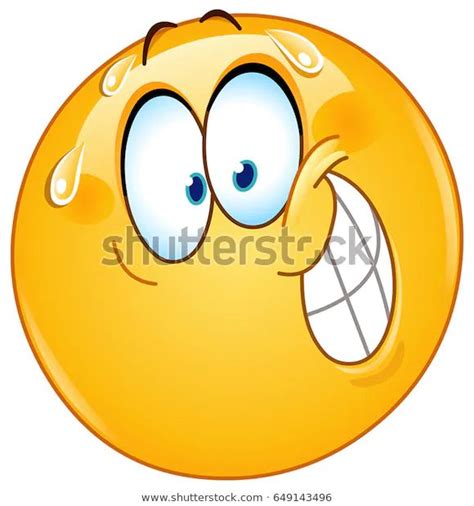 emoticon nervous smile stock vector royalty   animated