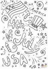 4th Coloring July Pages Doodle Printable Lena London Color Book Print Independence Drawing Crafts Colorings sketch template