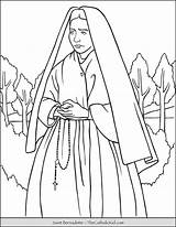 Coloring Bernadette Saint Thecatholickid sketch template