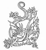 Coloring Pages Dragon Celtic Printable Colouring Coloriage Color Chinese Websites Drawing Dragons Adults Year Alphabet Adult Animal Mandala Knots Colorier sketch template