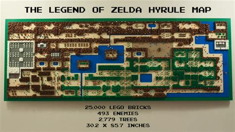 zelda fan recreates  entire nes game map   lego bricks