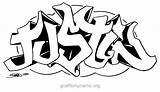 Justin Graffiti Name sketch template