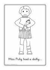 Polly Miss Dolly Had Colouring Sparklebox sketch template
