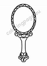 Mirror Hand Template Held Coloring Pages Drawing Vintage sketch template