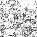 Coloring Flower Garden Pages Gardening Tools Gardens Drawing Color Printable Clipart Colouring Kids Flowers Print Easy Beautiful Library sketch template