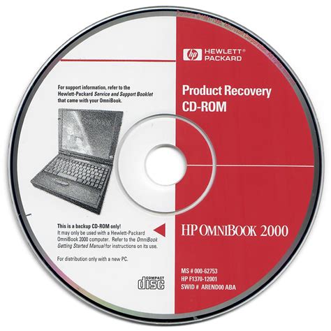 hp omnibook 2000 product recovery cd rom free download